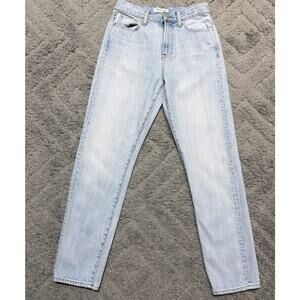 Madewell Womens Perfect Summer Tapered Jeans Blue Light Wash 100% Cotton 25x28